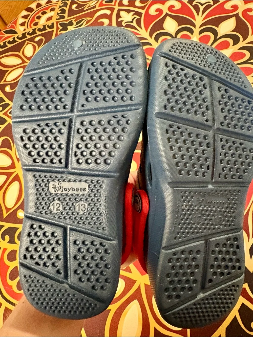 Kids Blue Slip-On Clogs with Red Heel Strap